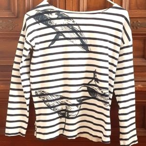 J. Crew, XS, white/navy blue